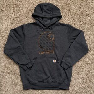 Carhartt Mens Large Loose Fit Midweight C Graphic Sweatshirt Gray